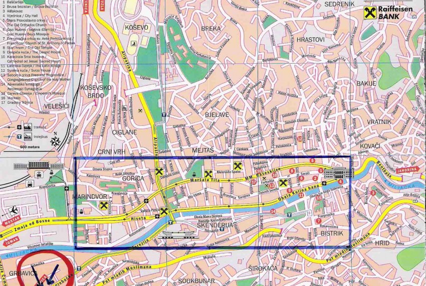 map of sarajevo